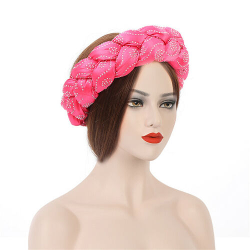 Bunte Head Wraps Haarbänder für Frauen Zopf gedreht große Stirnbänder Kopfbedeckung - Bild 42 von 54