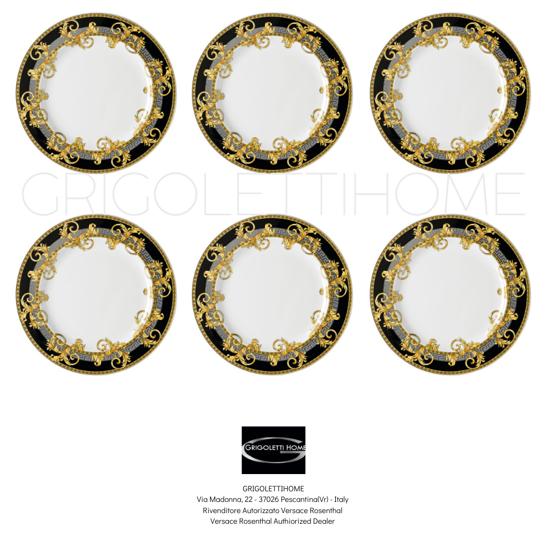 Versace Rosenthal - Prestige Gala - Set Of 6 Dinner Plates 27 Cm / Inch 10.62