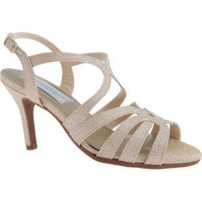 Dyeables, Inc Womens Paisley Dress Sandal (Champagne,11 Wide)