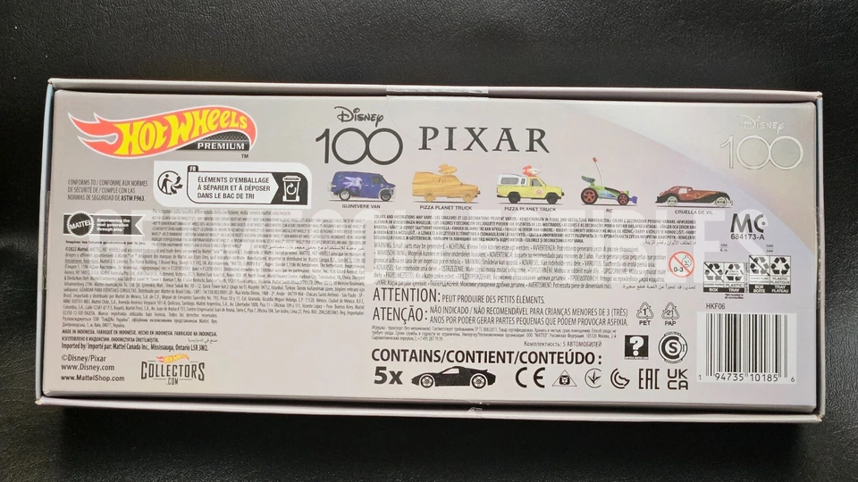 HOT WHEELS DISNEY 100 PLATINUM ANNIVERSARY PIXAR PIZZA PLANET 5 PACK SAVE 6% GMC - Image 3 of 4