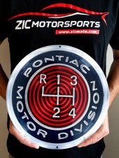 Vintage Pontiac Shifter Emblem Steel Sign