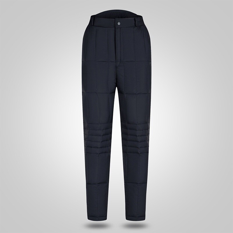 Men Duck Down Puffer Trousers Pants Padded Quilted Warmer Winter