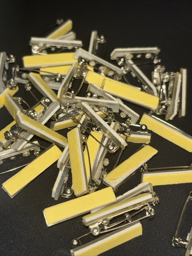 Lot of 40+ Pin Bars with Adhesive Sticky Back for Name Tags & ID Badges - Picture 3 of 5
