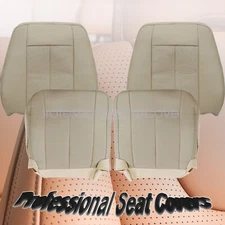 For 08-14 Ford Expedition Driver Passenger Perforated Leather AC Seat Cover Tan