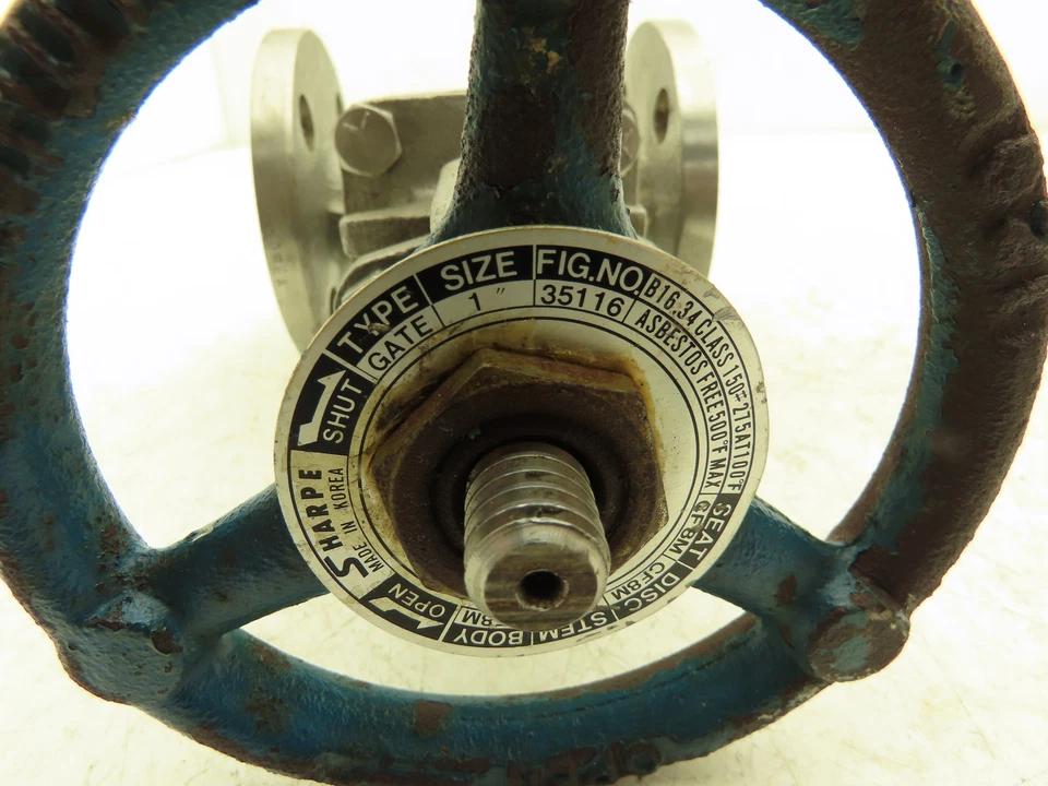 Sharpe 35116 1" Gate Valve ANSI Class 150 275psi @ 100° F CF8M SS Rising Stem - Image 2 of 4