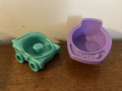 Little People Replacement Purple Baby High Chair And Teal Stroller
