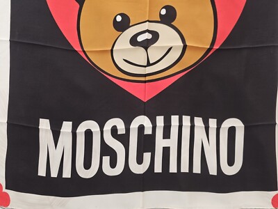 NWT Moschino Toy 100% Silk Black/ Multi color Scarf | eBay