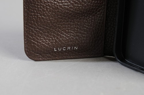 Lucrin Geneva Brieftaschenhülle Genarbtes Leder, Braun, IPhone 15 Pro, NEU - Bild 4 von 6