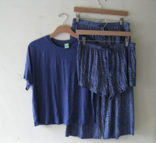 Honeydew Ladies' Palazzo 3-piece Pajama Set, Navy Night Leaves  L  1419 