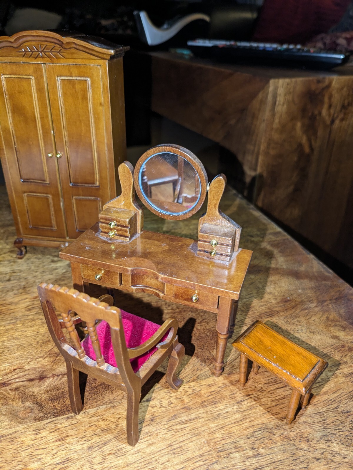 Vintage Victorian Dollhouse Furniture Bedroom Set eBay