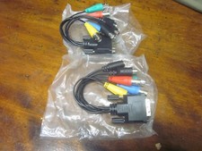 Lot of 2 DVI to 4 BNC Female, Audio & Mic and PS2 Adapter Cable - New