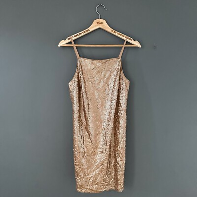Gold Ladies Xmas Party Dresses Ladies Gold Sequinned Strappy