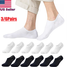 6Pairs Men/Women Cotton Bamboo Socks No Show Ankle Low Cut Sport Nonslip Breathe