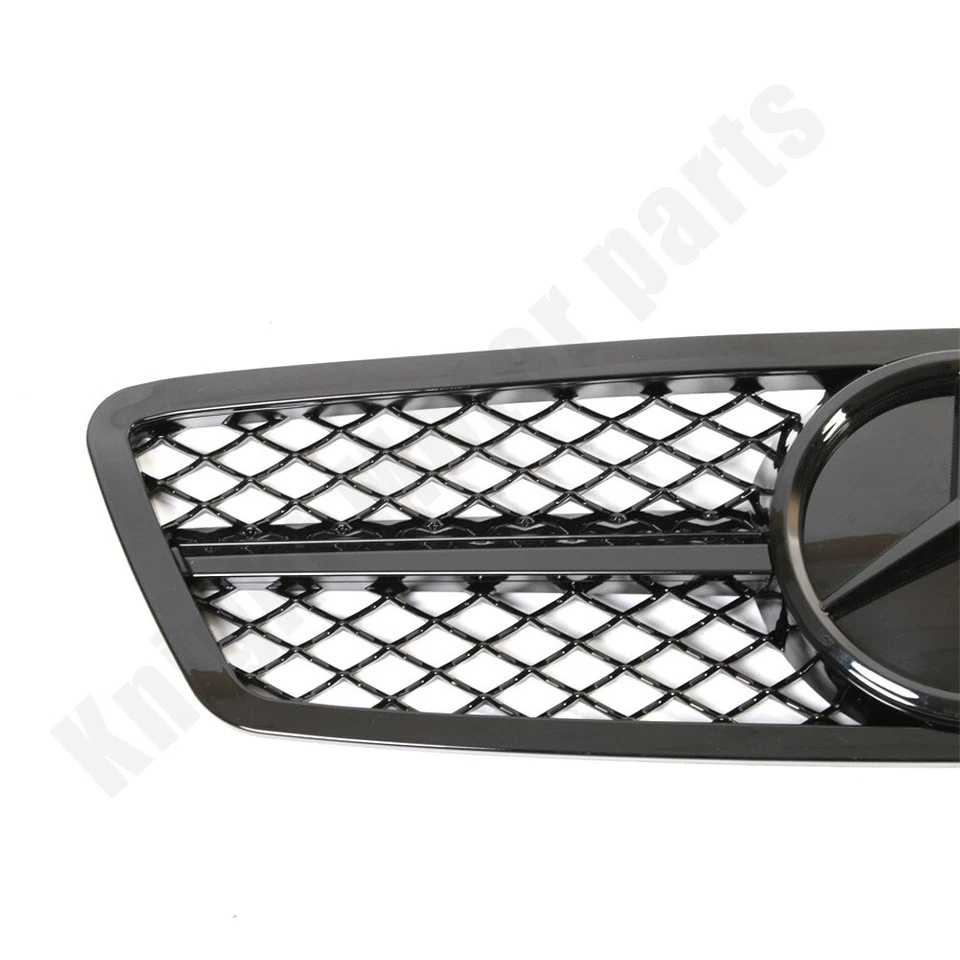 Black W/Star Front Bumper Grill For C-Class W203 01-07 C200 230 240 280 320 350 - Image 3 of 4