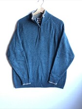 Columbia Mens Long Sleeve 1/4 Zip Heavy Knit Pullover Sweater Size XL Blue Green