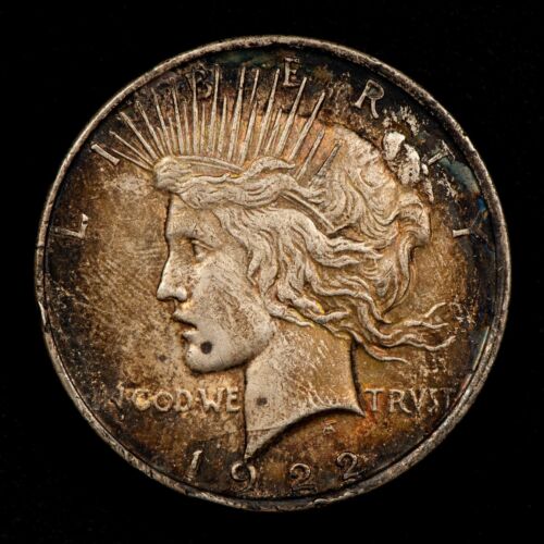 1922 $1 Silver Peace Dollar - Neon Accent Toning - SKU-D6085 - Picture 8 of 10