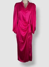 Donna Karan Women's Pink Satin Wrap Dress Size 2