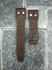 22mm Brown Grain Leather Strap watch Band with Rivet for IWC BIG PILOT Regular