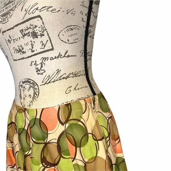 Falda midi a lunares Allison Taylor para mujer 6 verde rosa marrón iglesia Foto 4 de 4