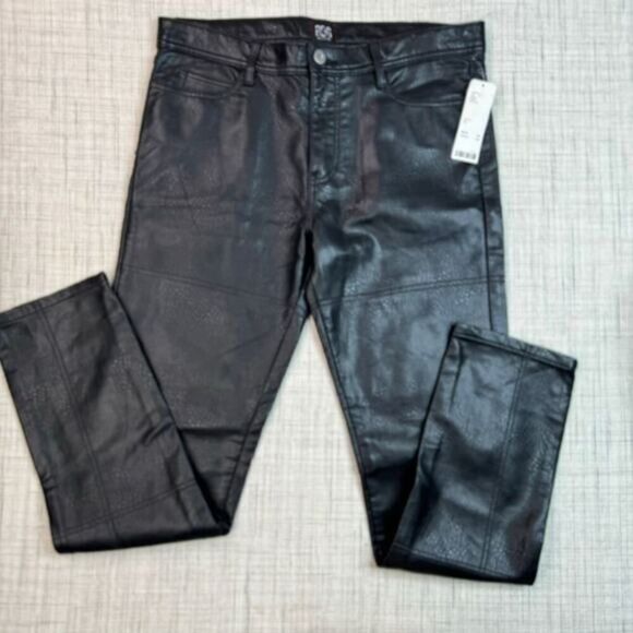 BDG Urban Outfitters Womens Black Faux Leather High Rise Skinny Pants Size 34