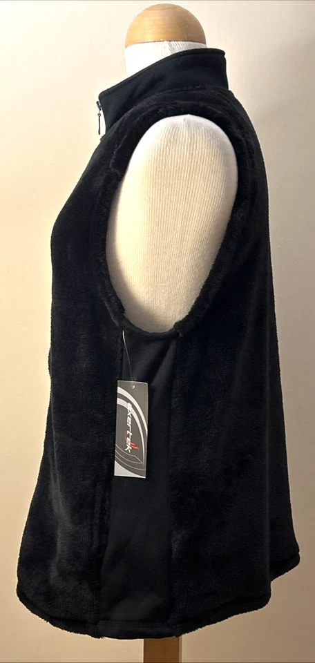 💕 NEW! Exertek Black Plush Feece Athletic Vest W/Pockets Size XL $42 - Image 2 of 4
