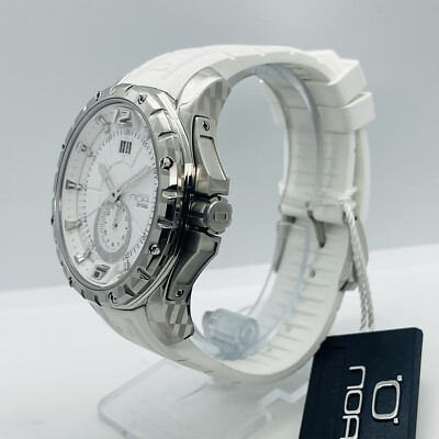 NOA 356 Men's Watch White Silicone Sapphire Crystal Silver