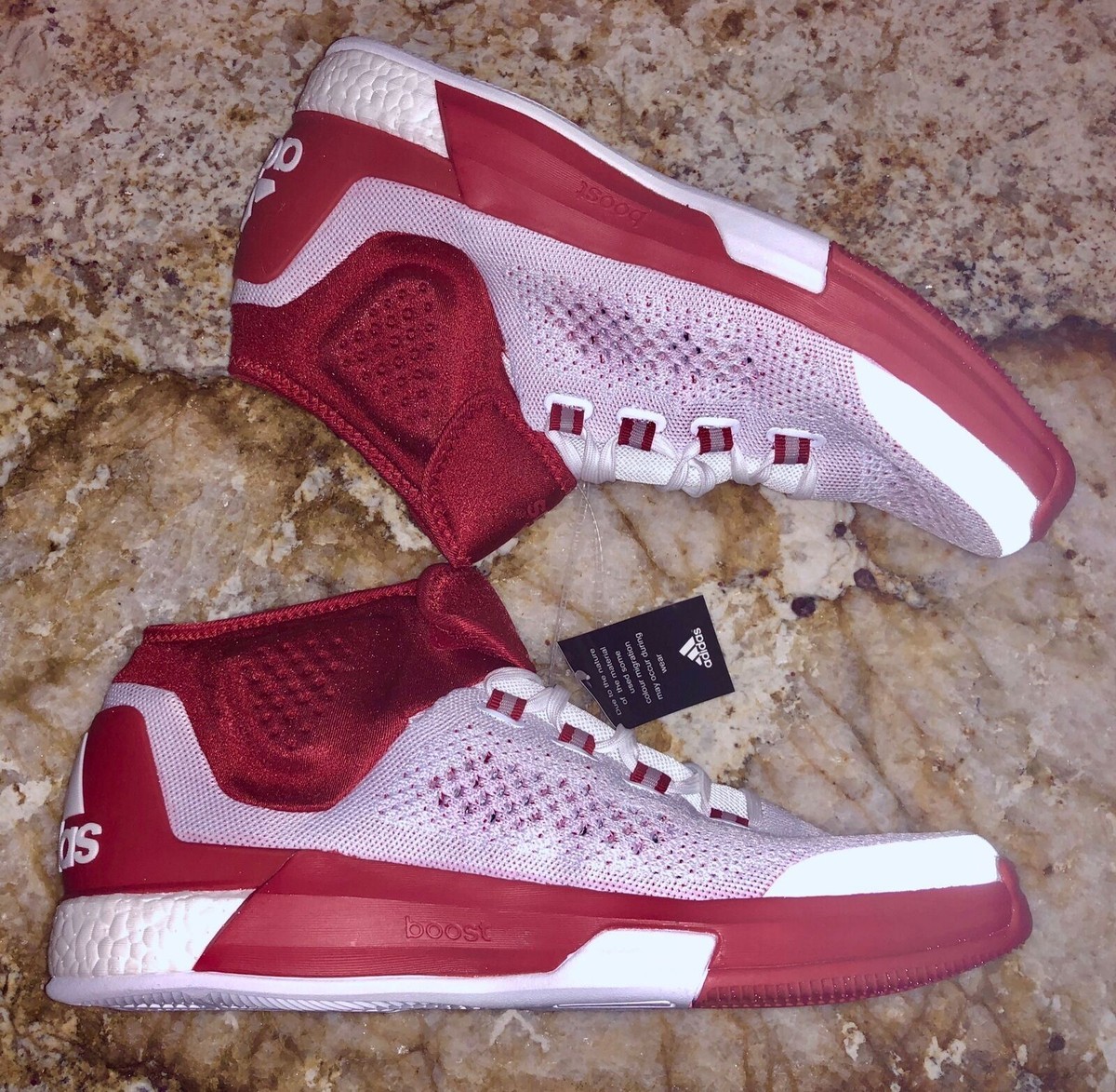 adidas バスケットボールシューズ レッドCrazylight Boost ADIDAS CrazyLight Boost White Red Primeknit Basketball Shoes