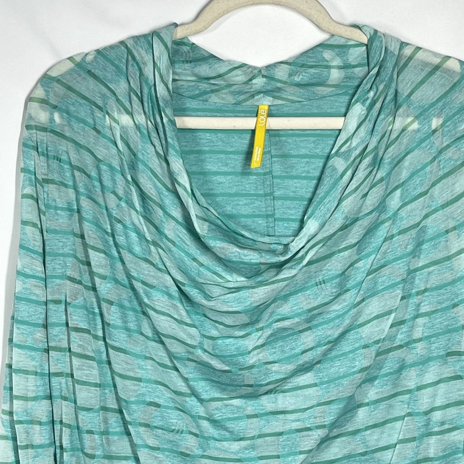 lole sheer burnout cowl neck gelato stripe boho beach shirt