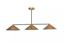 3 Light Pendant Mid Century Modern Raw Brass Sputnik chandelier light Fixture