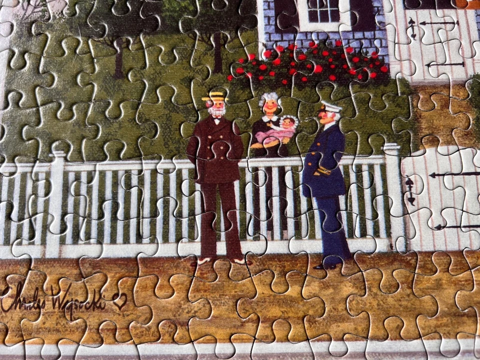 Jigsaw Puzzle Wysocki 1000 Pc Nantucket 4th July Americana Excellent Complete Va - Image 3 of 4