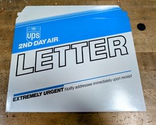 VTG UPS 2nd Day Air Letter Envelope Old Style Mailer 1991 United Parcel Blue