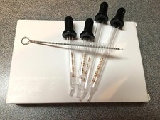 4 Pack 1ml Glass Eye Dropper with Measurement, Glass Medicine Droppers Tool NEW