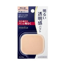 Kanebo Media Pressed Powder Compact Foundation Refill with Sponge Japan