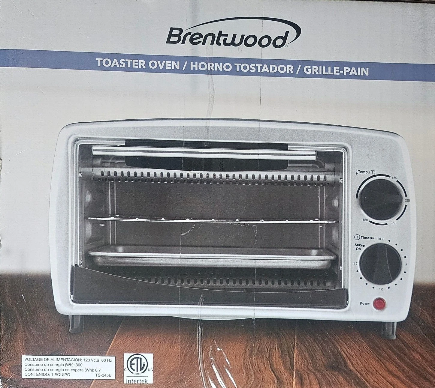 Brentwood 800W TS-345B Toaster Oven 4-Sclice Toaster, Auto shut-off Stainless
