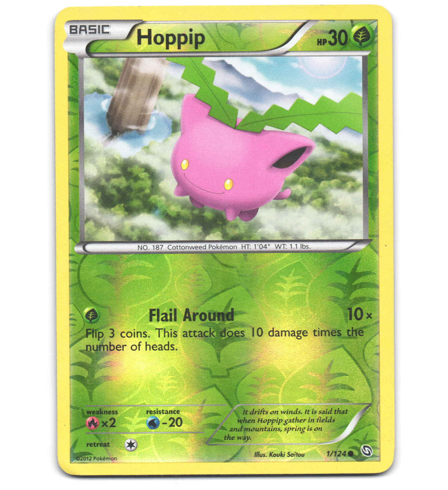 Pokemon 2012 Moderate Play Hoppip Dragons Exalted REVERSE 1/124 Card