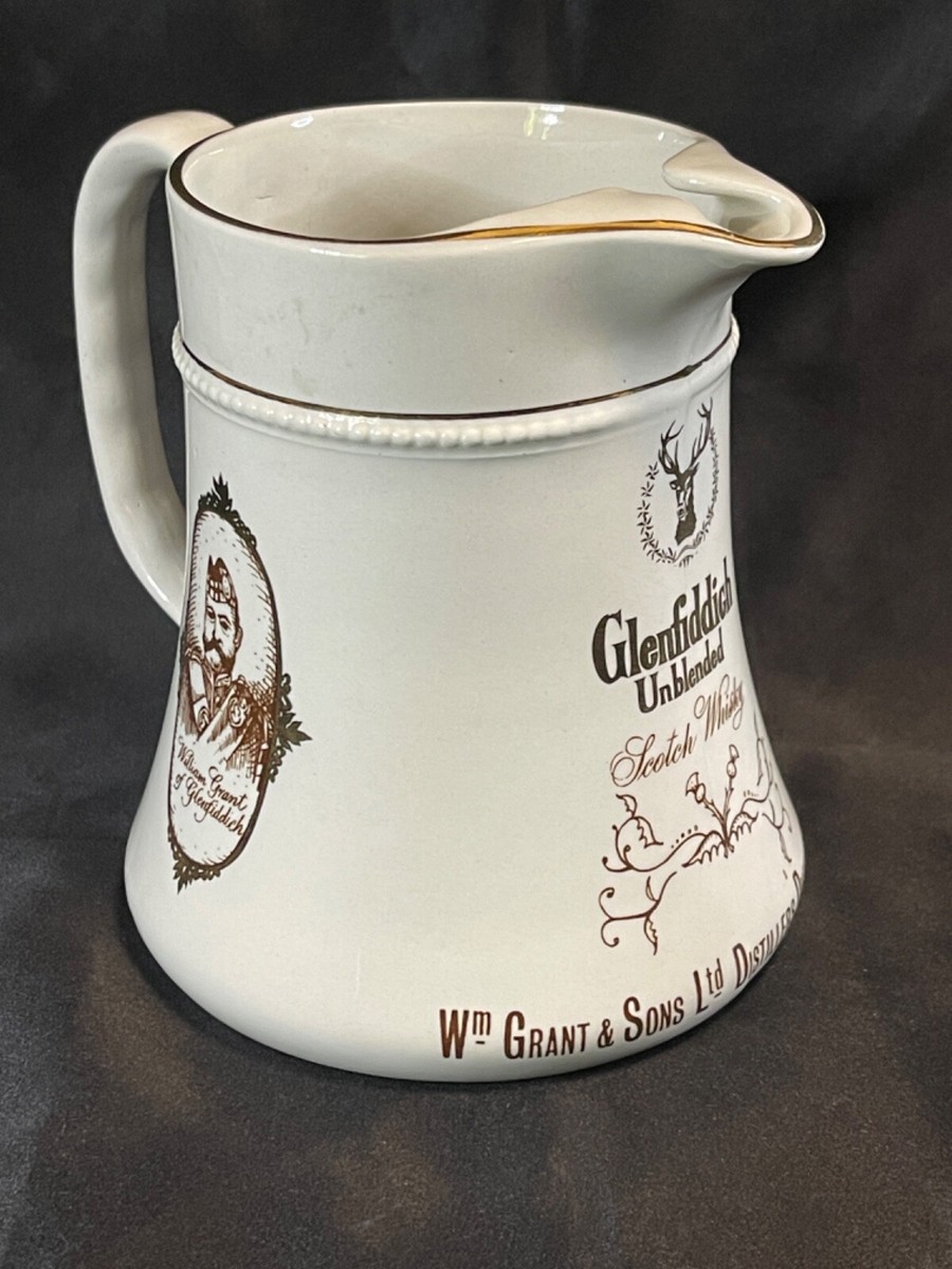 Glenfiddich Unblended Scotch Whiskey Pitcher Burleigh Ware Great