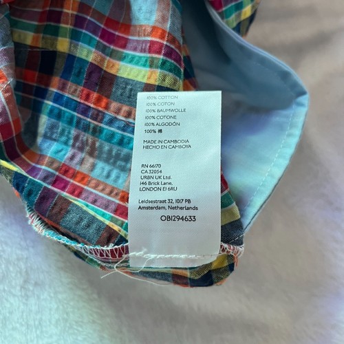 Urban Outfitters Womens Zoey Workwear Romper Medium Short Sleeve Plaid Blue Red - Picture 10 of 10