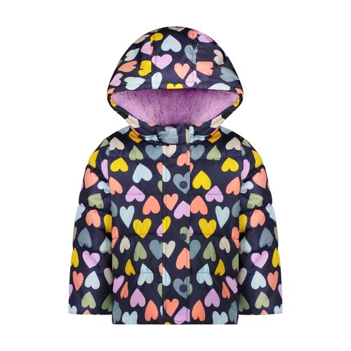 Carter's Girl's 2-Piece Bib Snowsuit 2T 3T 4T 4 5/6 6X 7-12 Navy Heart Print NWT - Picture 2 of 9