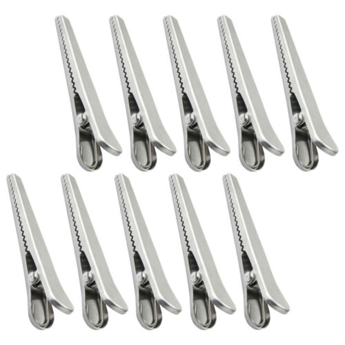 10pcs Food Storage Bag Clips Polished Stainless Steel Chip Food Bag