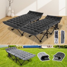 NAIZEA Folding Camping Cot Travel Camp Cots Heavy Duty Cot with CarryBag Cushion