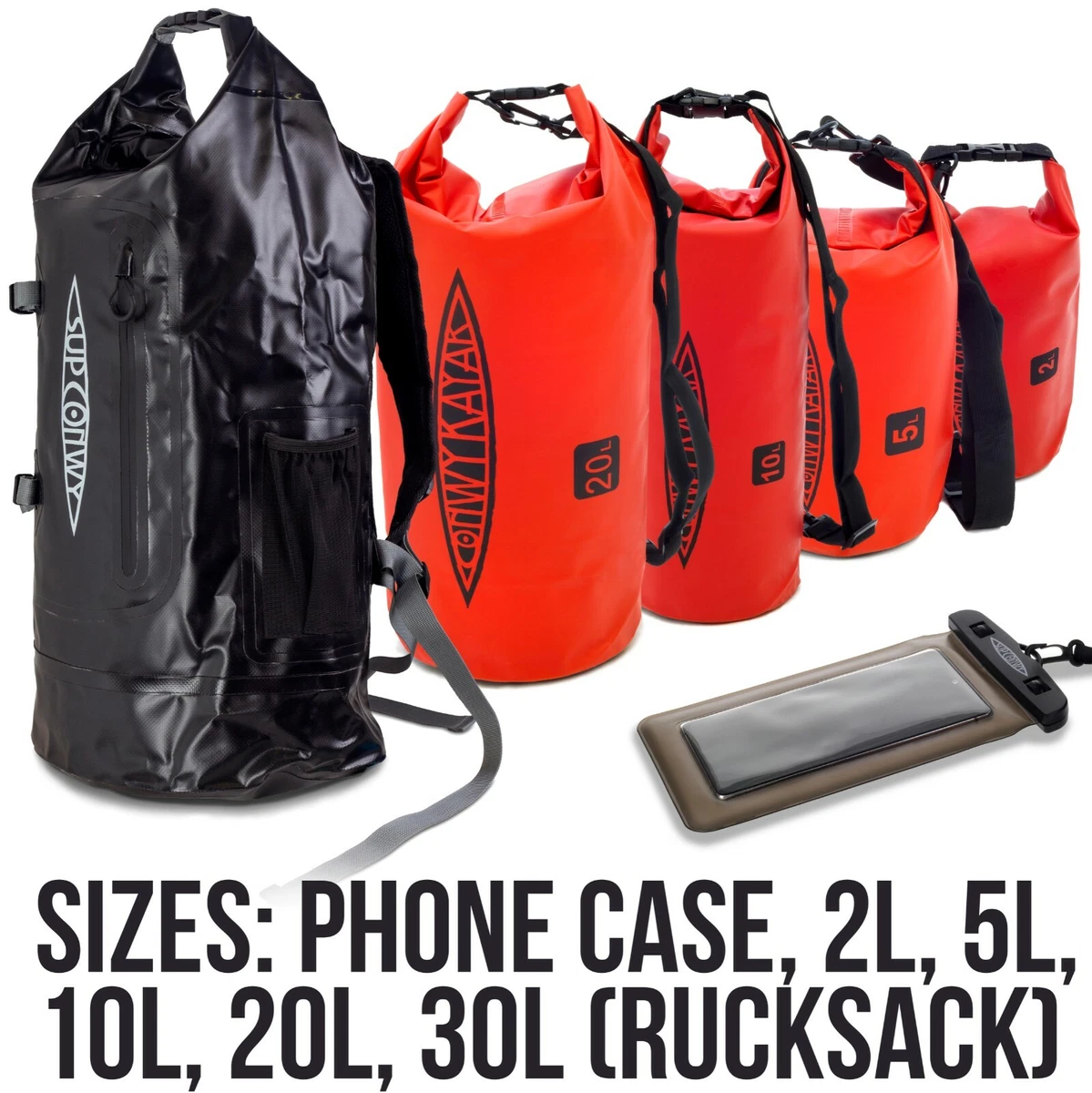 Conwy Kayak Waterproof Dry Bag 2L 5L 10L 20L Rucksack 30L Heavy Duty Storage