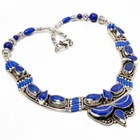Lapis Lazuli Gemstone Tibetan Necklace Nepalese Handmade Nepali Jewelry 18" N25