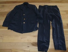 VTG Men's 1980s Navy Blue Polyester Amtrak Uniform 48R Jacket 42x32 Pants Suit