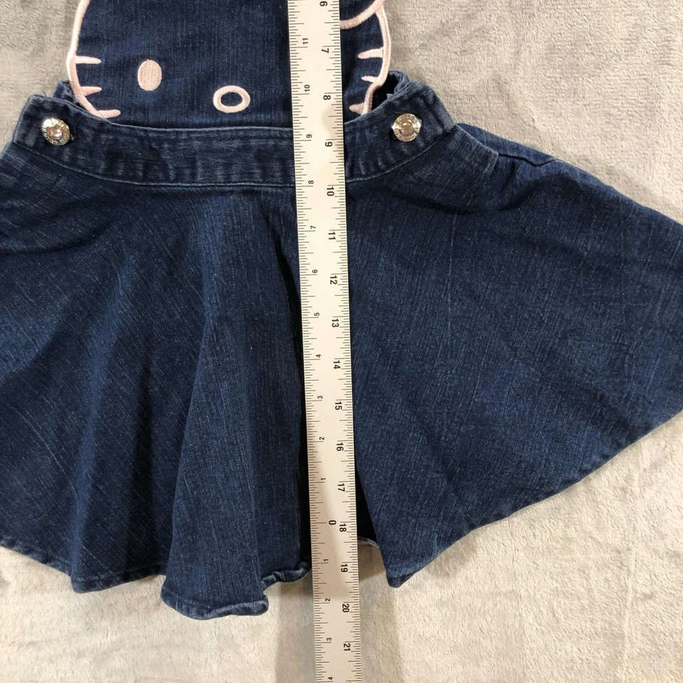Vestido Hello Kitty Denim Mono Niñas 3T Azul Sanrio Delantal Jersey Estrás Foto 3 de 4