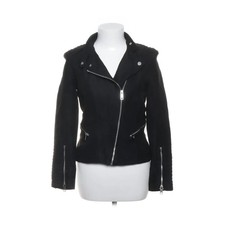 H&M, Bikerjacke, Damen, Größe: 36, Schwarz, Polyester/Wildlederimitat #Am9