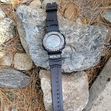 Vintage Watches Armitron Instalite Chronograph Sport Watch 165FT Black Retro