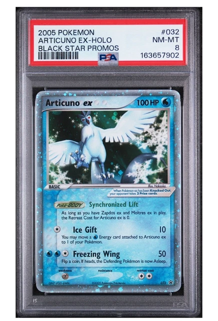 2005 POKEMON BLACK STAR PROMOS #032 ARTICUNO EX-HOLO PSA 8  NEW CERT RESUB!