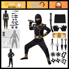 Kids Halloween Ninja Costume Set - Spooky Dress Up Outfit for Boys Party Fun