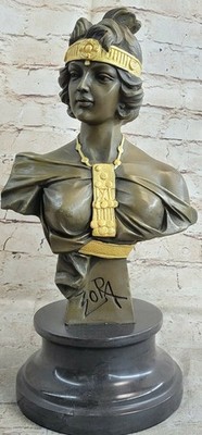 Hand Made Gorgeous Gilt Patina Female Woman Lady Girl Bronze Sculpture Figurine