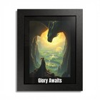 Fantasy Sci-fi wooden poster frame Dragon and queen : GLORY AWAITS. arts
